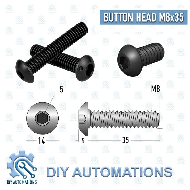 (Button Head Screw) Bhs M8x35 (BLACK)