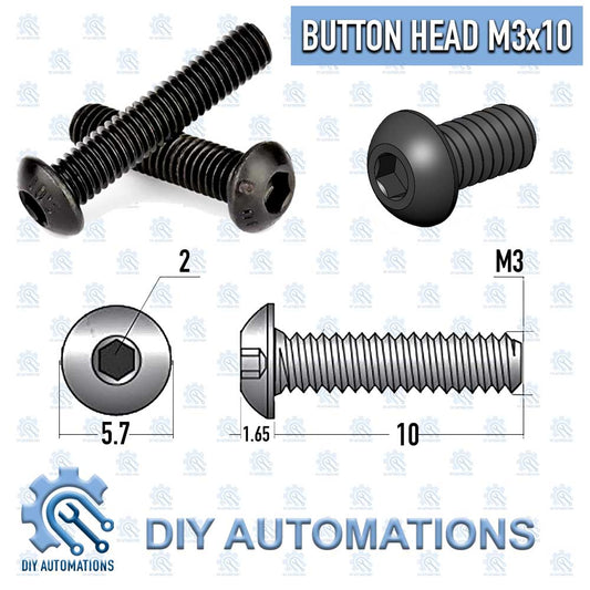 (Button Head Screw ) Bhs M3x10 (BLACK)