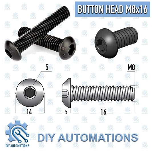 (Button Head Screw) Bhs M8x16 (BLACK)
