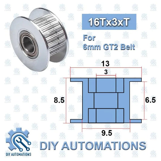 Idler Pulley (6mm) 16T-3mm Teeth (SILVER)